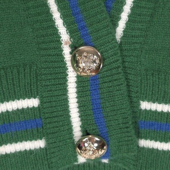 ALEXIA ADMOR Cathrine Knit‎ Sweater Green V Neck Cardigan Front Button Size XS - Picture 10 of 12